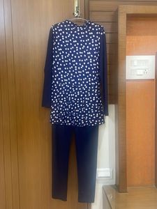 Navy Blue Floral Swimsuit