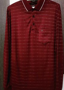 Striped Maroon Polo Shirt