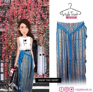 Blue Printed Skirt