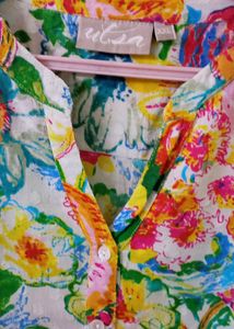 Multi Colour Floral Cotton Kurta