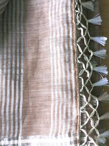 Elegant Kakki Linen Saree