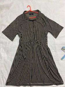 Striped Shirt Dress Bust Till 40 Stretchy
