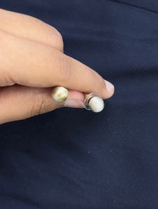 Warm Toned Cloth Pearl Studs