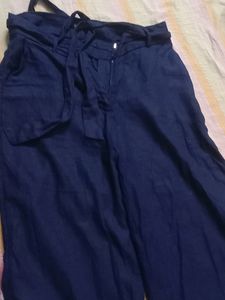 Blue Culottes with Tie Waist