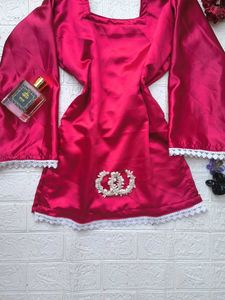 Corset Back Satin Kurti 🎀
