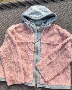 Pink Fuzzy Hooded Jacket