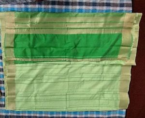 Pista Green Woven Pure Silk Cotton Maheswari Saree