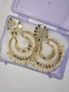 Light Goldden Tone Mirror Earring
