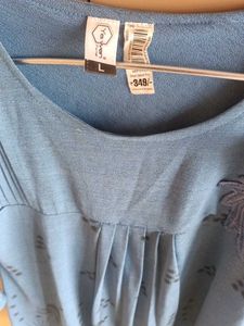 Aqua Floral Embellished Top