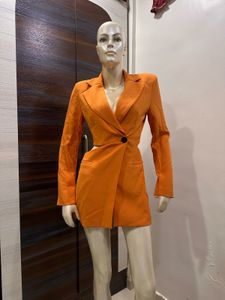 shein Orange Cutout Blazer Dress