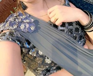 Grey Party Wear Saree With Blouse 34 Bust