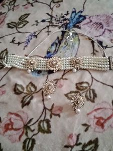Pearl Choker and Earring Set