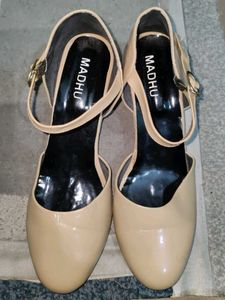 MADHU Beige Mary Jane Heels - Size 7