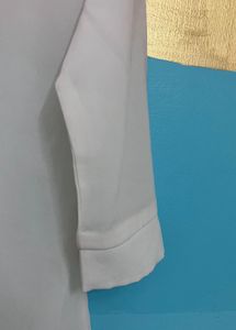 White 3/4 Sleeve Button-Down