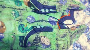 Cotton Kurta with Unique Neck,Hands. Free EarStuds