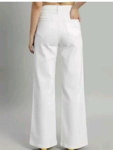 White Wide Leg Denim Jeans