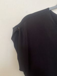 Black Viscose Elastic Top
