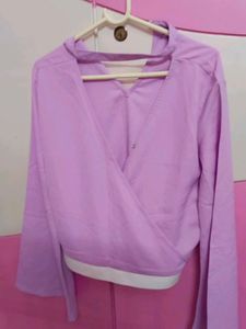 Chic Lavender Wrap Top