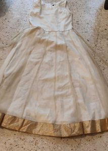 Rani pink and offwhite dress.