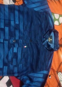 Stylish Blue Patterned Shirt