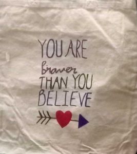 Hand-painted canvas tote