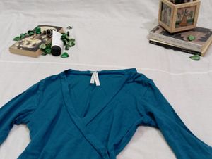 Teal Wrap Top