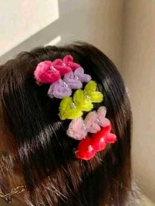Colorful Floral Hair Clips - Set