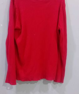 Red Ribbed Henley Top❤️‍🔥