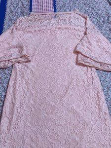 Vintage Pink Lace Dress
