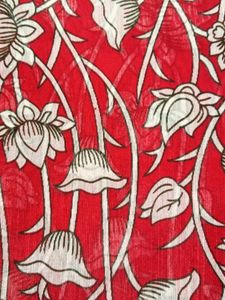 Red Floral Print Saree