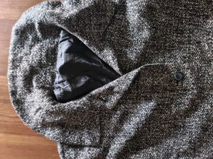 Grey Tweed Short Sleeve Coat