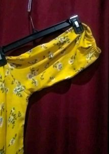 Yellow Floral Print Top