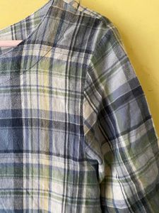 Plaid Shift Tunic Top For Homewear