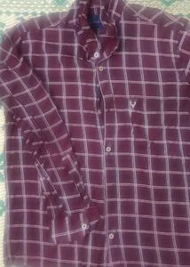 Allen Solly Maroon Plaid Shirt
