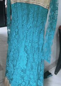 Teal Lace Anarkali Dress