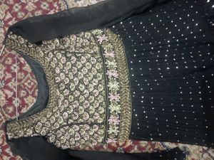 Elegant Black Embroidered Gown