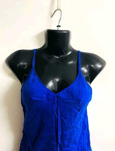 DEEP BLUE LITTLE VELVET SMOOTHIE DRESS FOR WOMEN