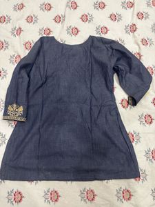 Denim Look Cotton Short Kurti