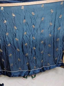 Half Georgette And Satin Saree