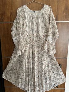 Flared Flower Print One Pice Or Kurti