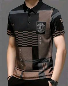 CHHOTE NAWAB Men&#39;s Typography Regular Polo Black T