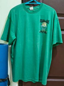 MAX Mint Green Oversized &#34;FEARLESS&#34; T-Shirt Men