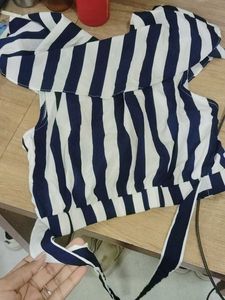 Striped Ruffle Top