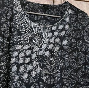 Ink Black Anarkali flare Kurta Dress / Gown