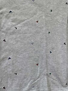 Uniqlo Men Cotton Mix Grey Printed Polo Tshirt