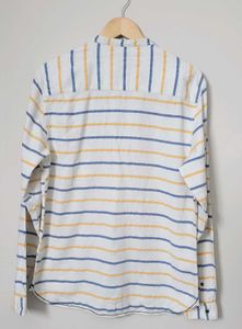 Men Slimfit White Striped Cotton Shirt