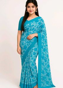 Elegant Floral Print Saree