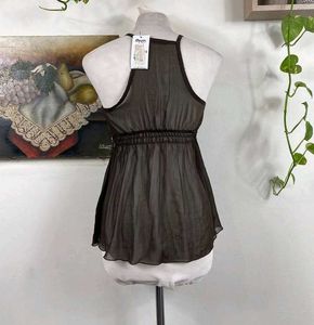 Brown Velvet Halter Top