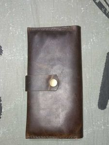 Camel Leather Flip Wallet | GL Clutch