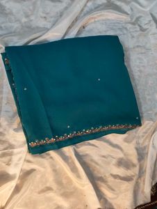 Elegant Teal Saree
